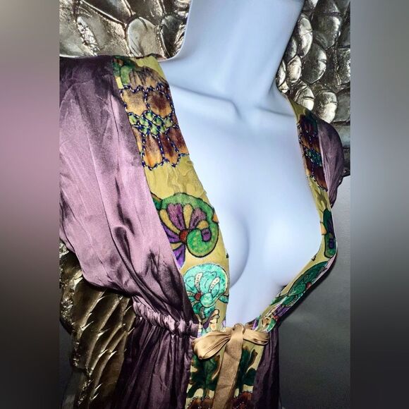 Rare Vintage Hale Bob, Silk purple bohemian Dress - Picture 7 of 16